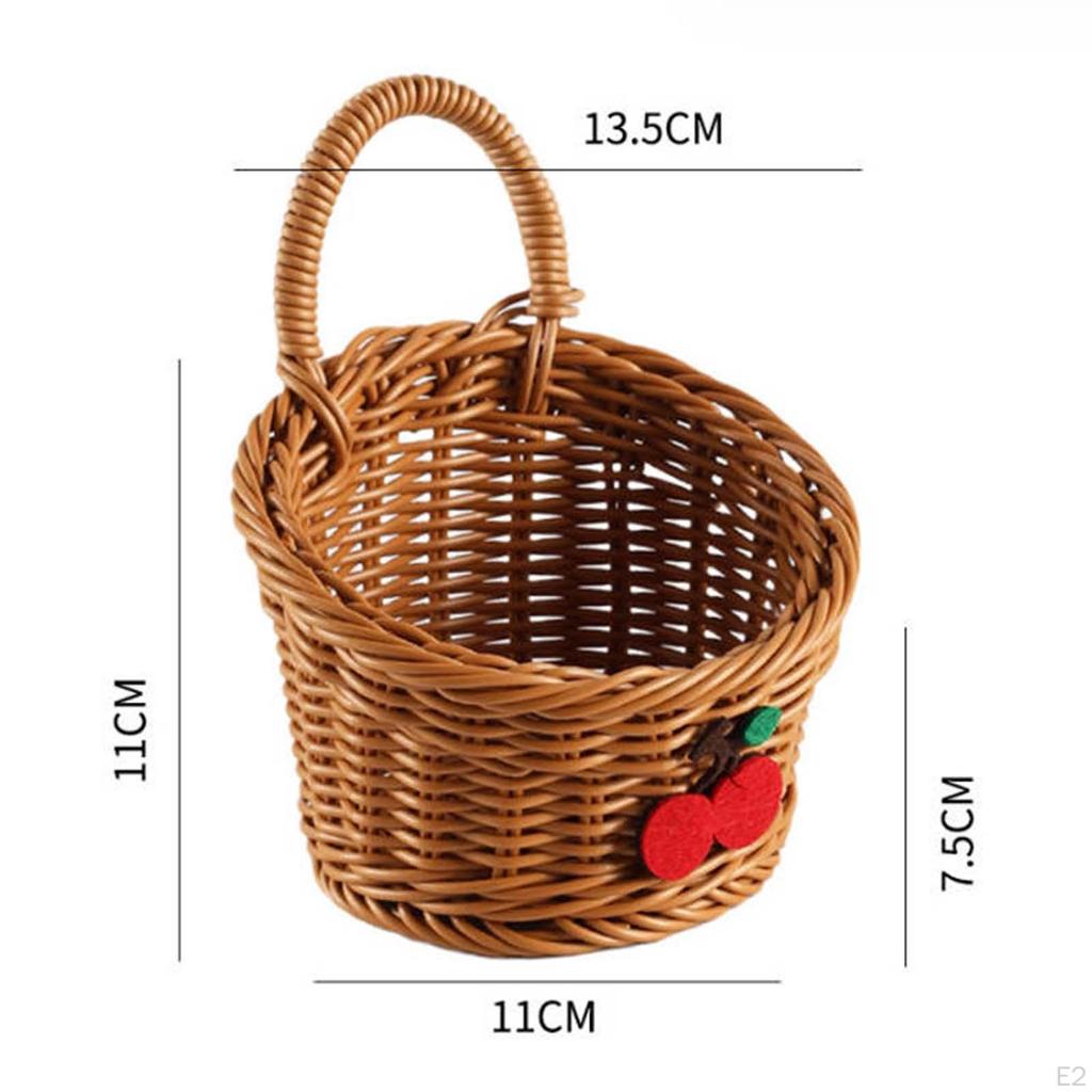 Wall Hanging Basket Woven with Handle Multifunctional Fruit Vegetable for