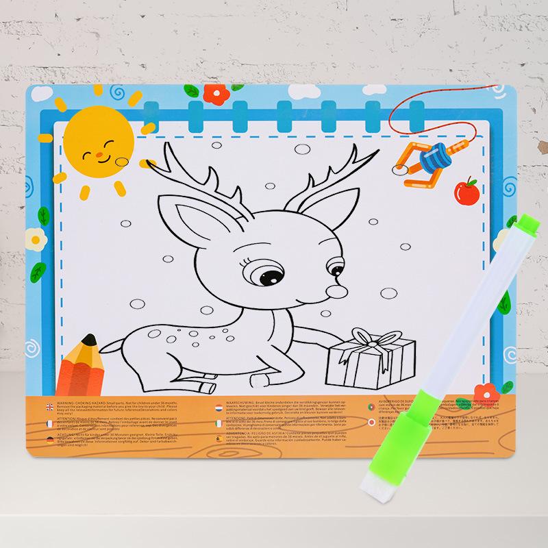 Children's Double-Sided Wooden Activity Board: Matching, Stringing, Drawing, Beading, and Fishing Educational Toy