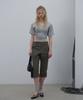LCDC™ Back Slit V-Neck Top (Melange Gray)
