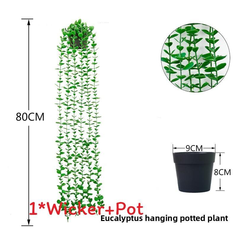 Faux Hanging Vine Plant With Green Leaves For Balcony And Party Decoration