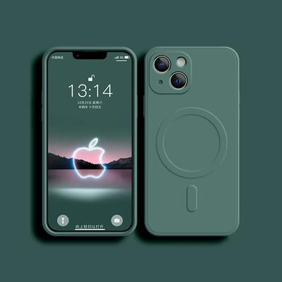 Magnetic Wireless Charge Liquid Silicone Case for iPhone 15 11 12 13 Mini 14 Pro Max 15 Plus XR XS Max Shockproof Magsafe Cover