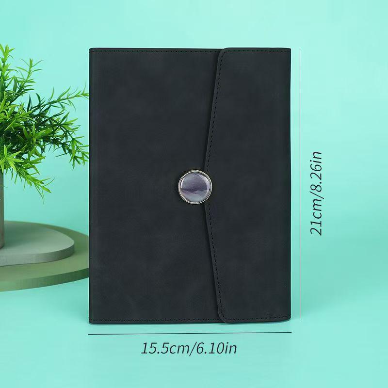 Customizable A5 PU Leather Notebook with Buckle, for Business or Diary Use - Loose-leaf Design.