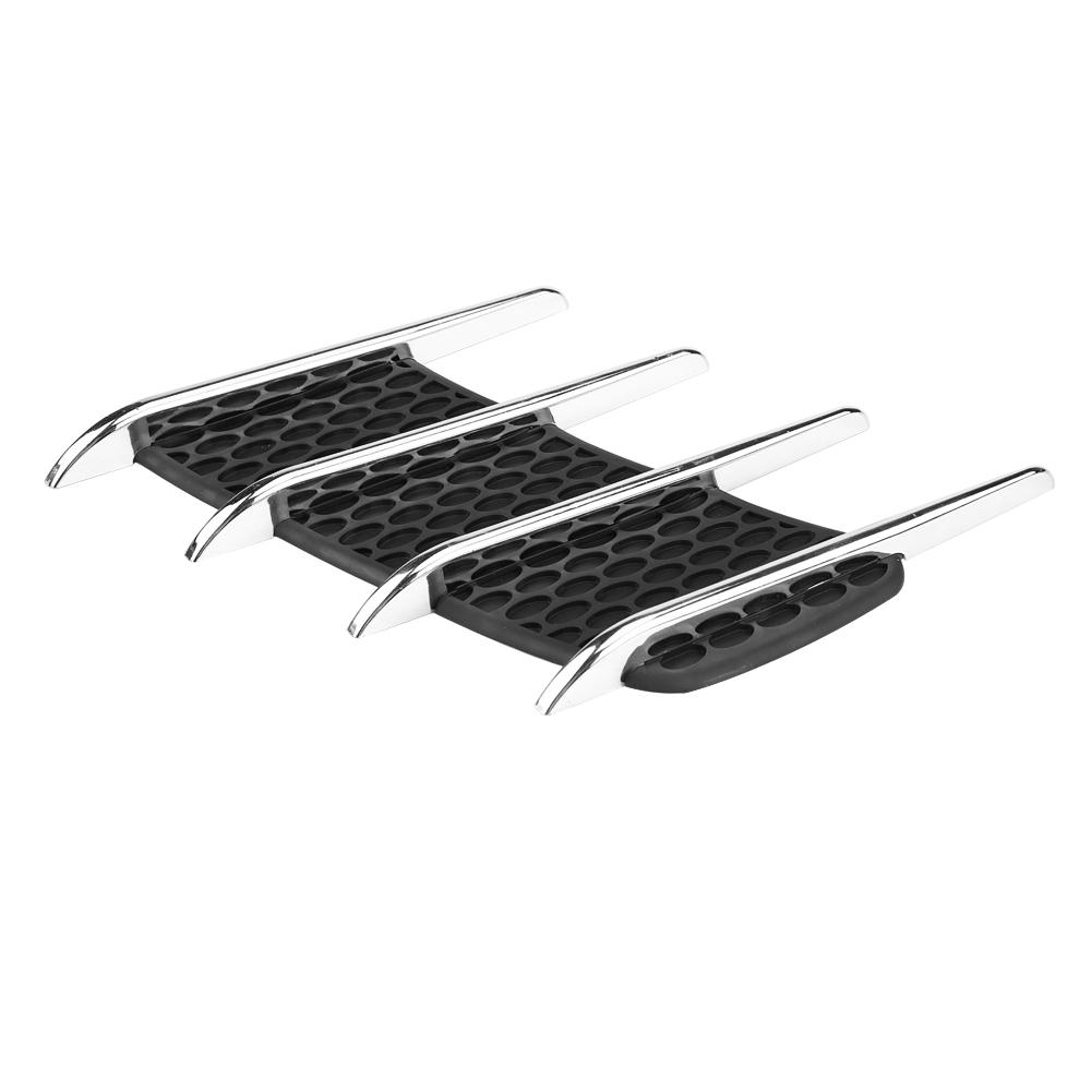 Pair of Car Exterior Hood Side Air Intake Flow Vent Shark Gills Outlet Decorative Trim Sticker