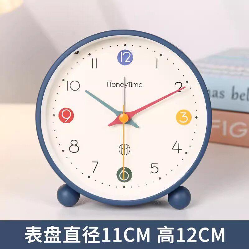 Creative Morandi Colorful Desktop Alarm Clock Students Wake Up Bedroom Decorative Clock Quartz Silent Watch Decorative Ornaments