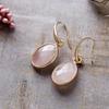 Luxury New Natural Stone Crystal Geometric Earrings Ear Hook Earrings Europe, America, Japan and Korea Simple Design Real Gold Plated Popular Jewelry