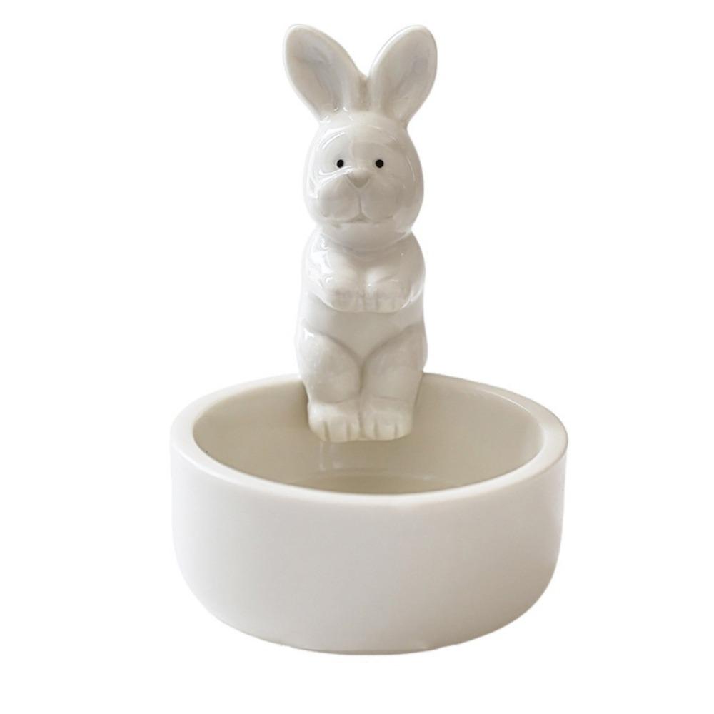 Ceramic Easter Rabbit Candlestick Heat Resistant White Cartoon Animal Candle Holder Nordic Style Tealight Holder Home Decor