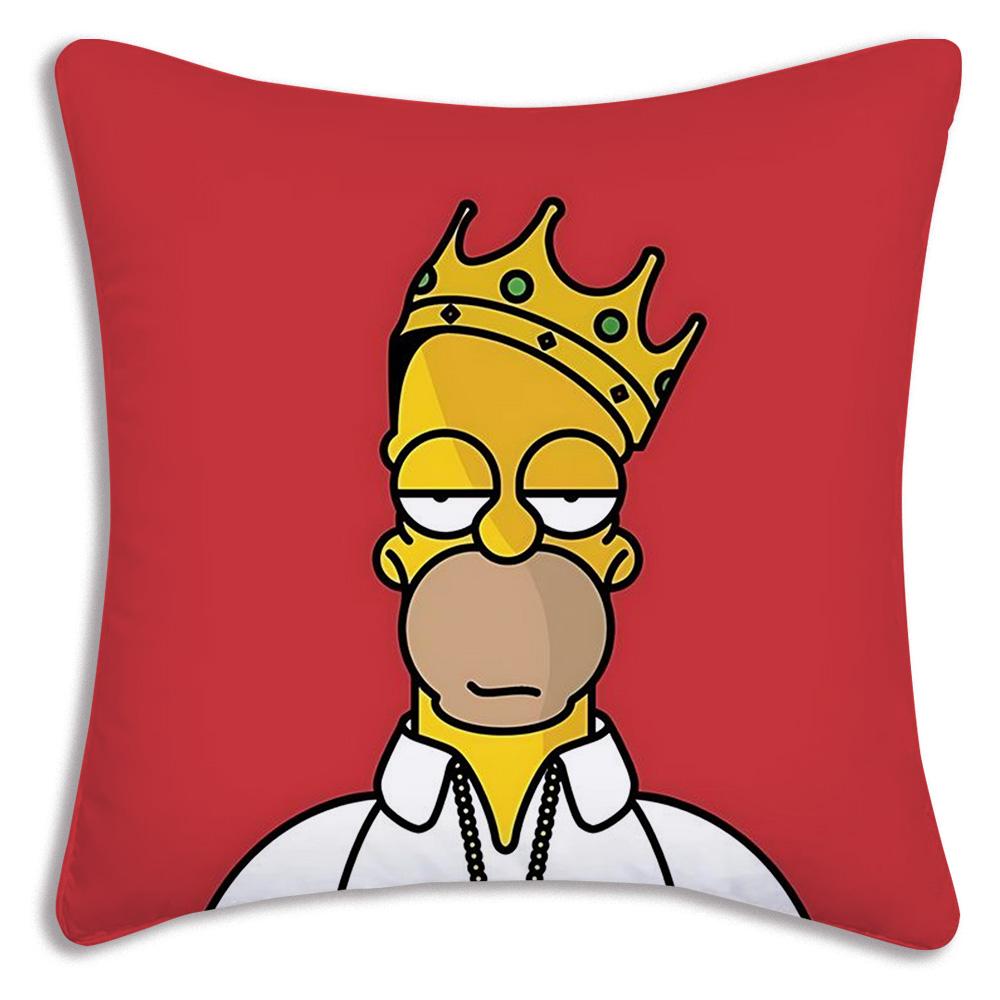 Funda de Almohada de Dibujos Animados Para S-Simpsonss Fundas Decorativas para Sofá del Hogar Impresión a Doble Cara Felpa Corta Funda de Cojín Linda