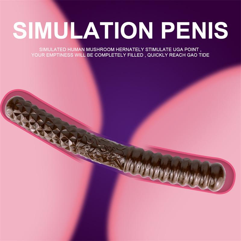 Coffee Double-headed Gold Hoop for Women's Double-headed Dildo Oversized Thick and Long Dildo Anal Plug