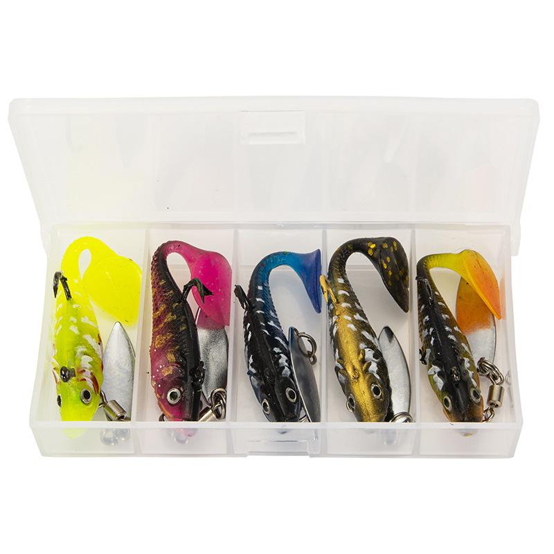 6cm Sinking T-tail Soft Bait Lure with Sequins - Bionic Fish Shape Lead Head