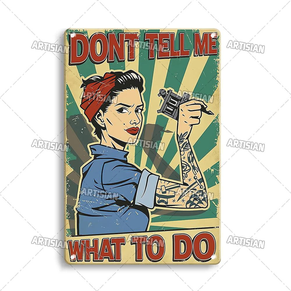 Artisian Tattoo Retro Metal Poster Job Tin Plaque Hobby Decorative Plate Wall Decor Garage Bar Pub Club Hotel Cafe Kitchen Home