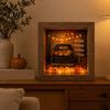 Personalized Halloween Display Shadow Box Frame DIY Lighted Craft Kit, Wooden Night Light with Seasonal Interior Decor Sea Glass Stones, Gothic