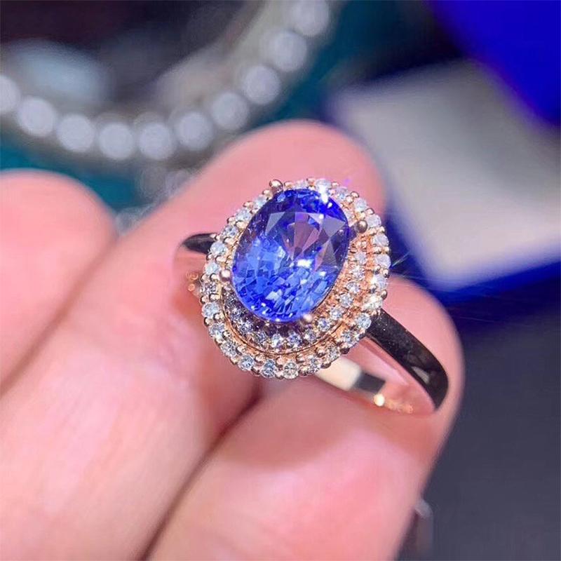 New Vintage Deep Blue Oval CZ Stone Women Finger Ring Novel Lay Evening Party Accessories Anniversary Wedding Love Gift Rings