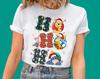 Disney Winnie The Pooh Ho Ho Ho Christmas Lights Shirt | Disney Santa Pooh Piglet Eeyore Tigger Costume | Unisex Adult Kids Shirt R624