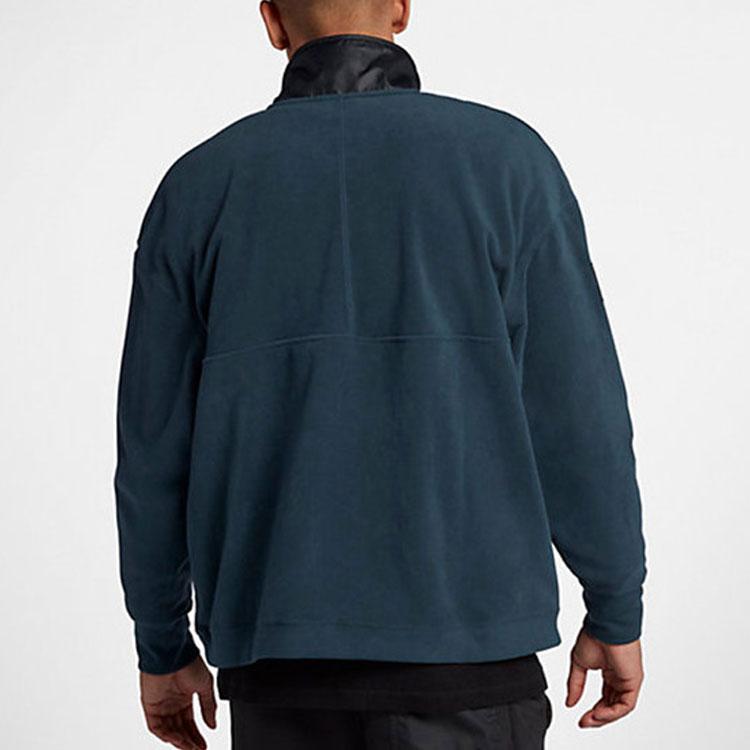 Nike Spliced Fleece Half-Zip Stand Collar Pullover Sweatshirt Men Tops Green AJ0802-454