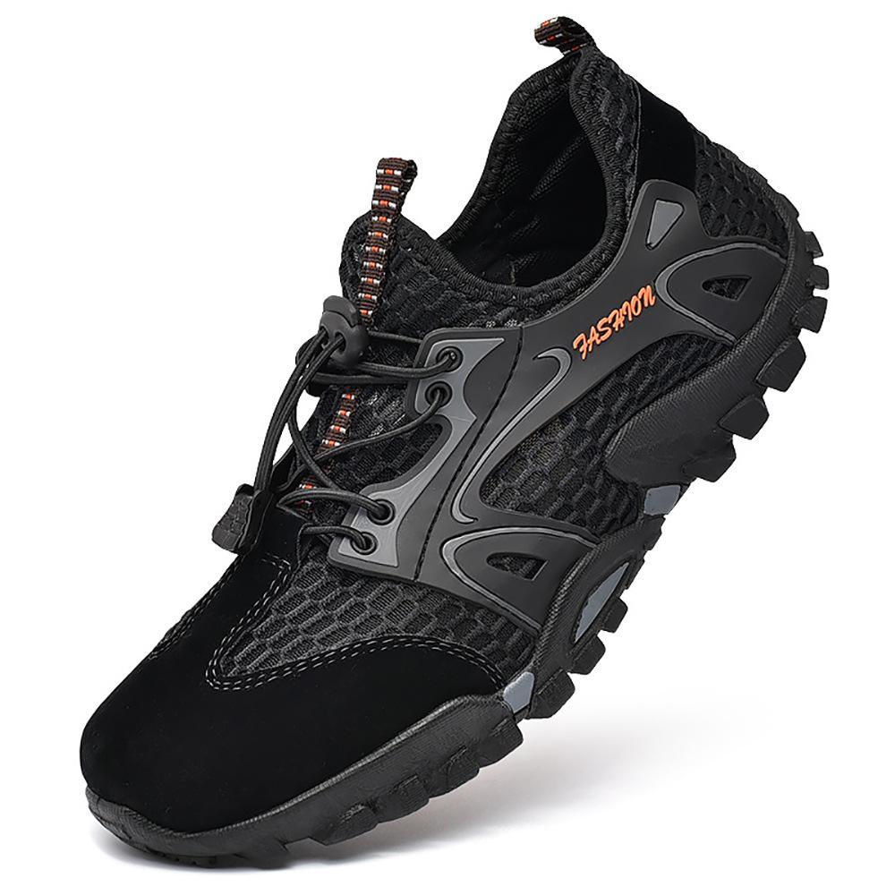 

Men s shoes Wading shoes New mesh hiking shoes Breathable and comfortable casual outdoor sports shoes Versatile trendy running shoes 39 чёрный