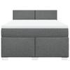 Maison Exclusive - Sommier à lattes de lit avec matelas Gris foncé 140x200cm Tissu