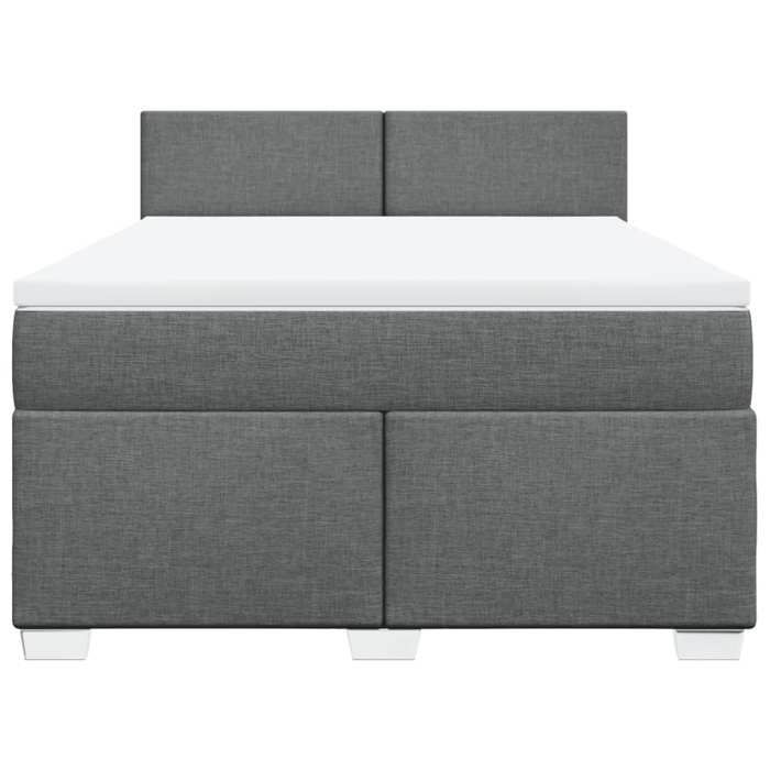 Maison Exclusive - Sommier à lattes de lit avec matelas Gris foncé 140x190cm Tissu