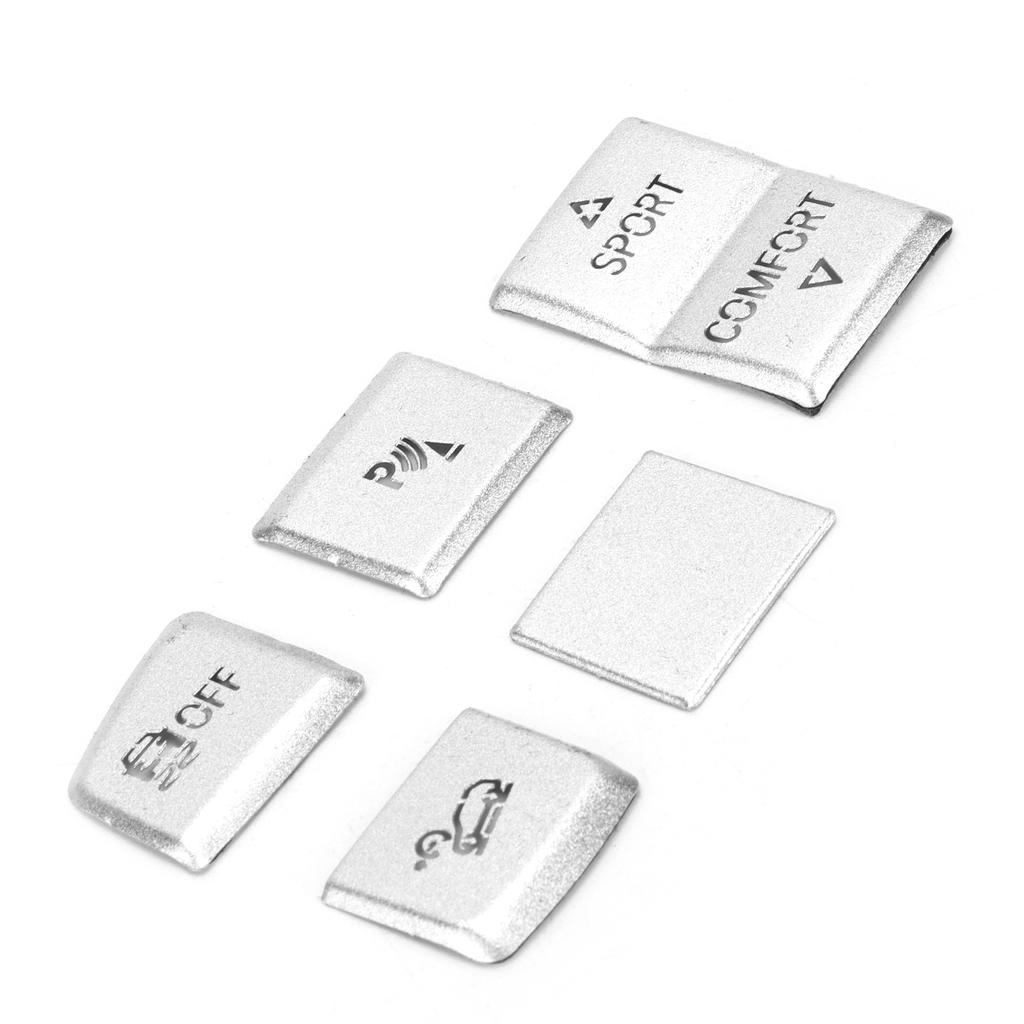 5pcs Driving Mode Button Trims Decoration Sticker Silver Replacement for X5 X6 2014-2018