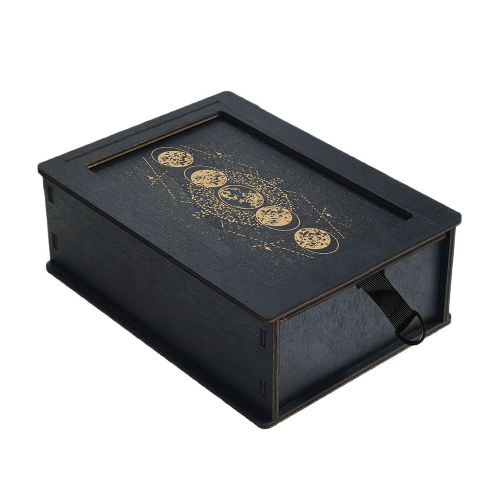 Push Pull Tarots Card Storage Box Wood Tarots Card Storage Case Portable Card Container Astrology Trinkets Box Enduring
