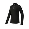 FILA Golf Series Simple Trendy Fashion Versatile Casual Sports Training Comfortable Knitted Long Sleeve Polo Shirt Women tops Deep-Black A11W545212FBK