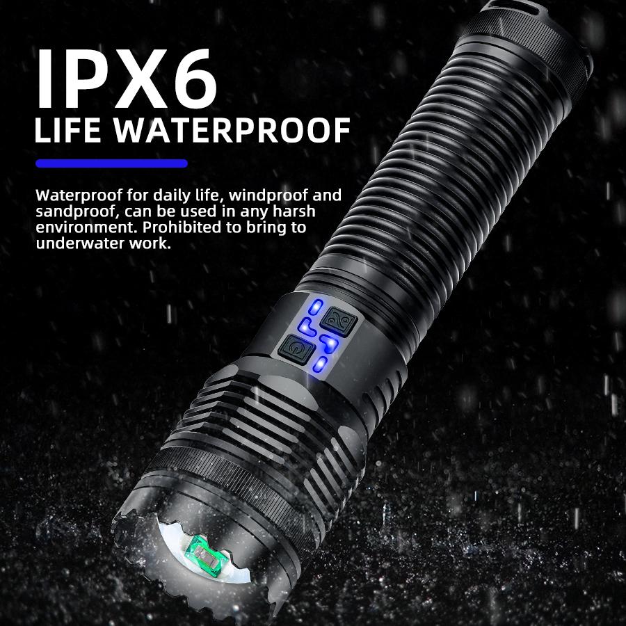 Lanterna Ultra Luminoasă 9000LM Folosește Baterie 4*181350 Putere Mare 3500M Rază Lungă Zoom Lanterna Reîncărcabilă Lanterna Tactică