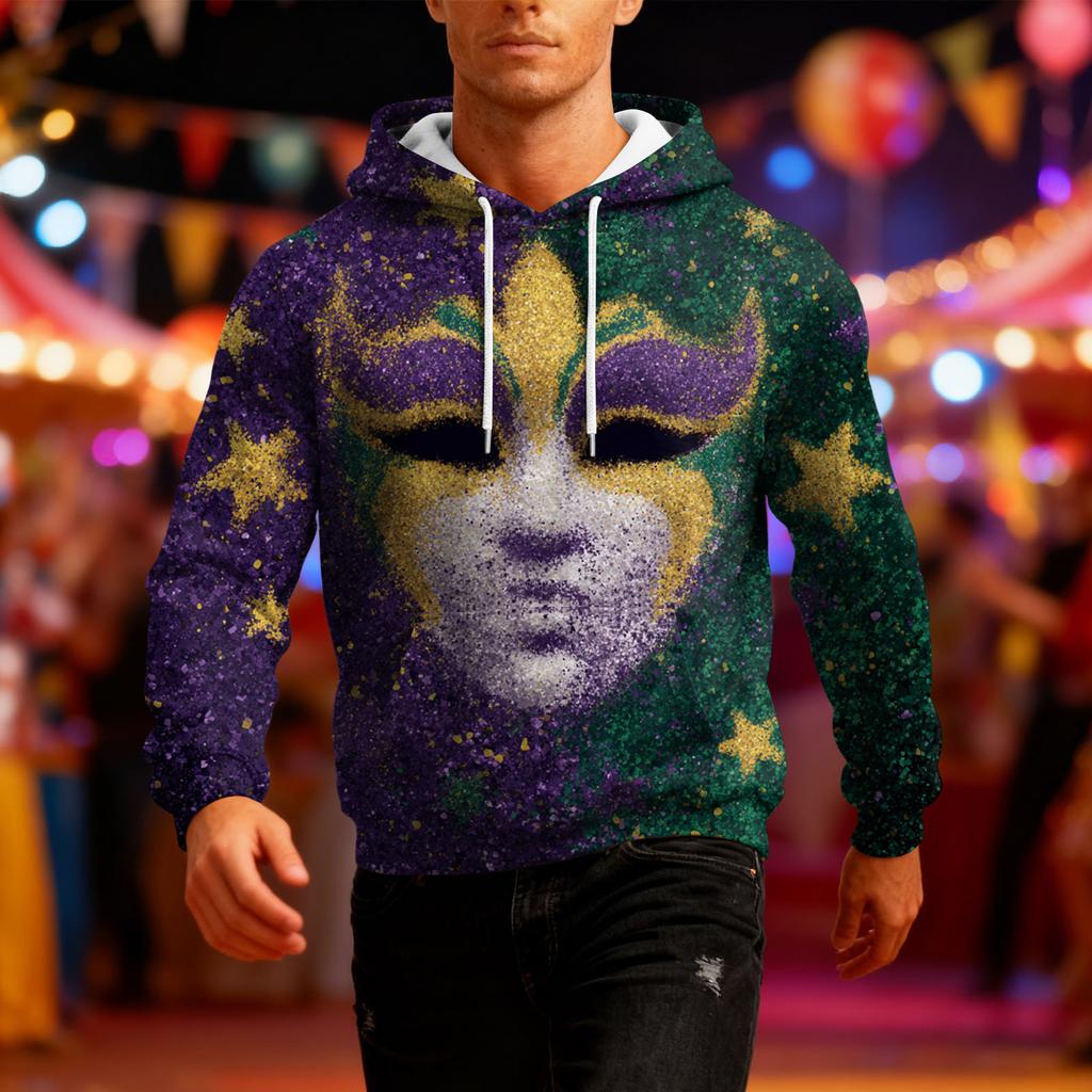 Men's Long-Sleeve Casual Hooded Sweatshirt