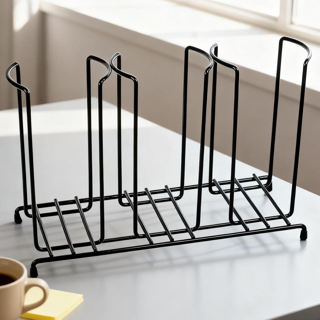 Cup Dispenser Wire Frame Storage 3 Compartment Paper Cup Holder for Bathroom Buffet Kitchen Counter Bar Restaurant