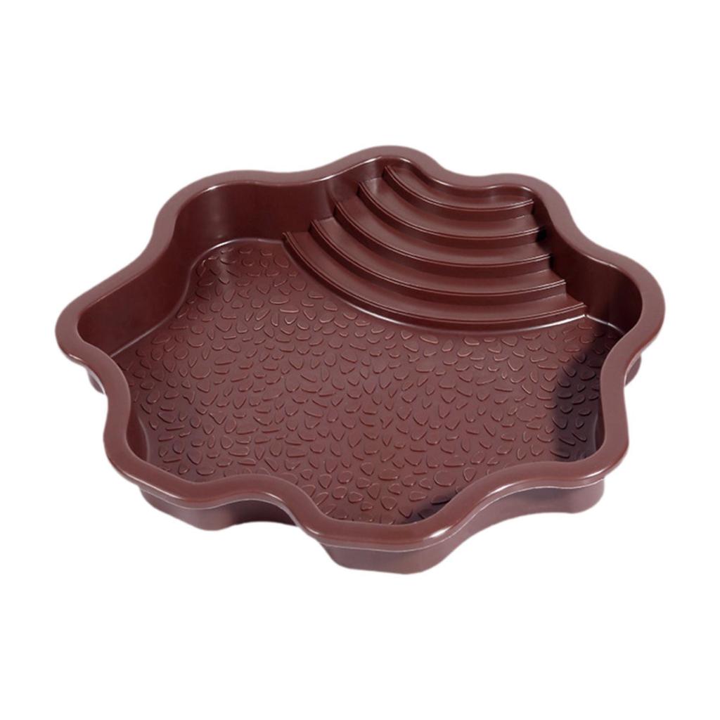 Reptile Water Bowl Terrarium Dish Plate with Ramp Turtle Pool Reptile Water Dish for Bearded Dragons Gecko Lizards Pet Supplies