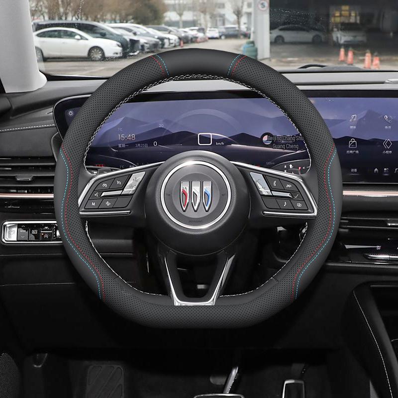 Buick Encore S Steering Wheel Cover: Anti-Slip, Odor-Free, No Sewing Required, Fits 25 Models for Interior Enhancement.