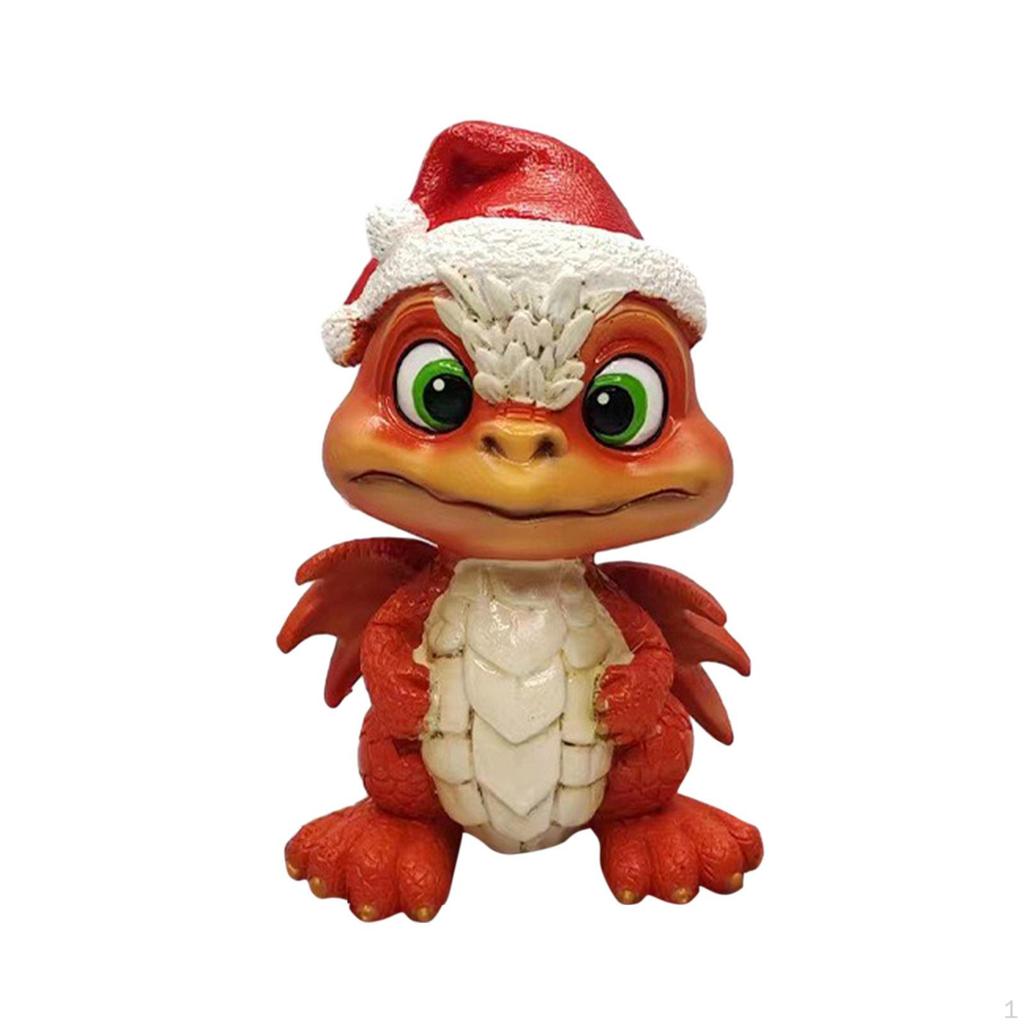 Christmas Decoration Dragon Figurine Miniature Lovely Xmas Statue Ornament for Home