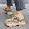 Spring Selling Thick Sole Mixed Colors Casual Shoes Women Comfort Retro Non -Slip Outdoor Harajuku Style Female Sneakers