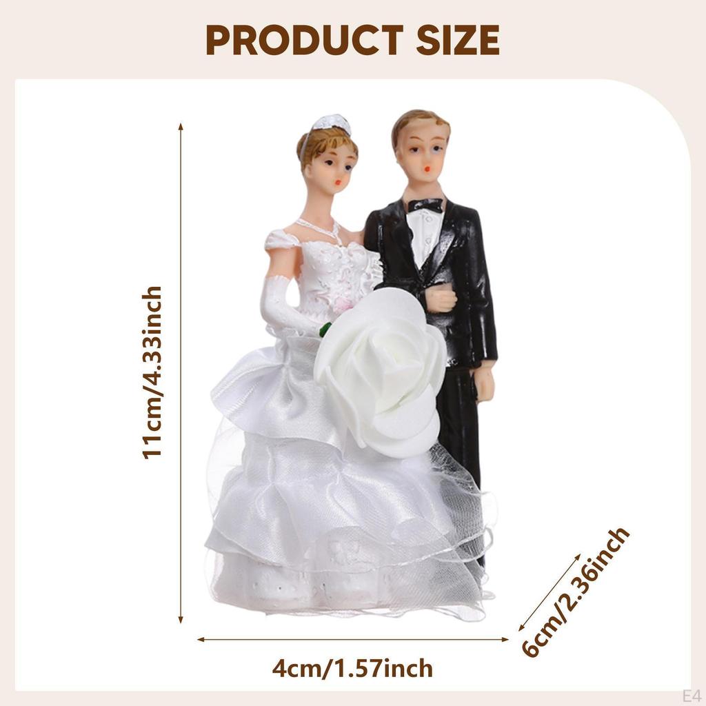 Bride And Groom Cake Toppers Decorative Figurine for Wedding Celebrations