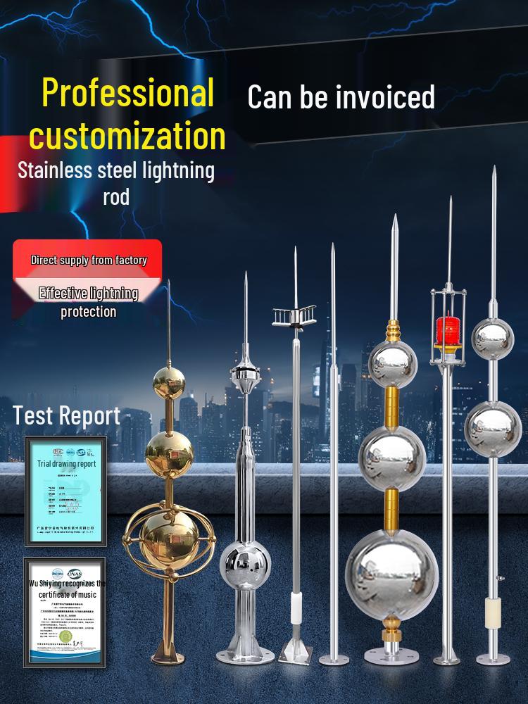 

Блискавковідвід з нержавіючої сталі з заземлювальним дротом для дахів та зовнішнього використання Ground Wire 4 sq mm