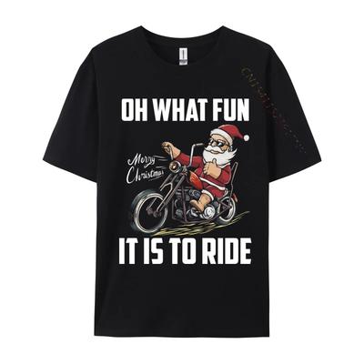Santa Claus Riding Motorcycle Bike Cool Biker Christmas T Shirt Men Cotton Vintage Tshirt Casual Tops Shirts