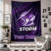 Wall Hanging Tapestry With Custom Name & Text, Melbourne Storm Decorative Tapestry For Bedroom