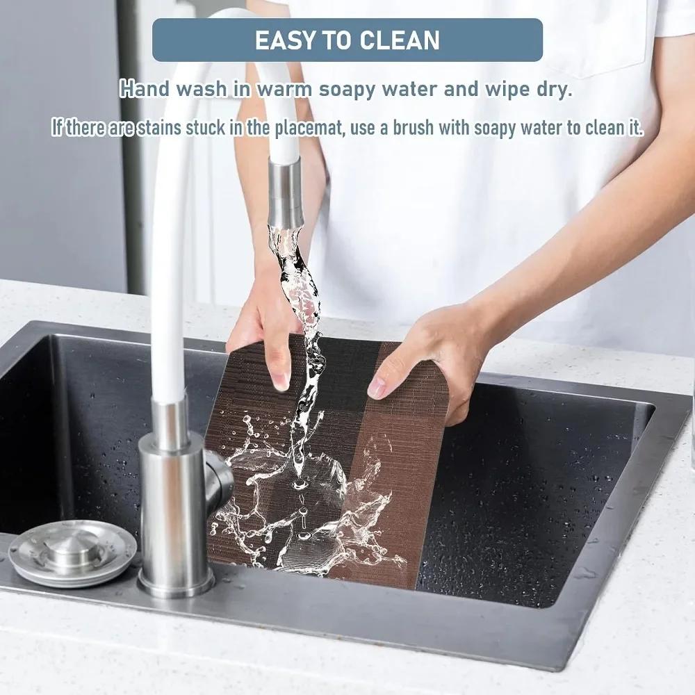 Set de Suporturi de Masă din Vinil Țesut Suporturi de Masă cu Țesătură Încrucișată Antiderapante Lavabile Suporturi de Masă pentru Masă de Dining Bucătărie Decor Restaurant Suporturi de Pahar