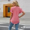 Camiseta de verano para mujer, camiseta holgada y cómoda con cuello en V, Tops de manga corta