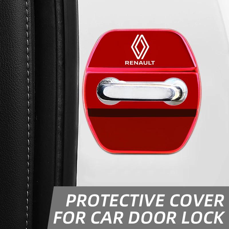 Interior Stickers For Renault Clio Captur Trafic Scenic 2 Megane 2 3 4 Kadjarle 4Pcs Titanium Alloy Car Door Lock Protective Cov