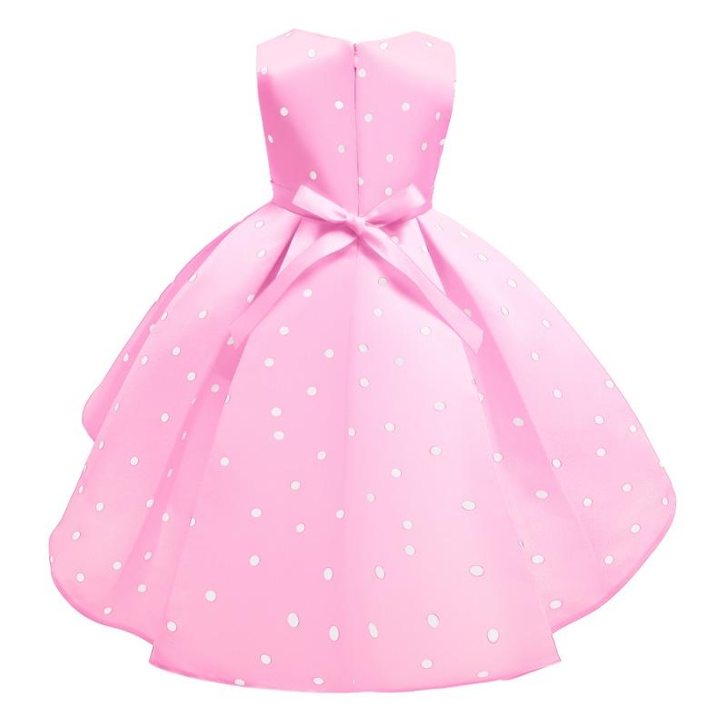 Ärmelloses Polka-Dot Prinzessinnen-Partykleid für kleine Mädchen, formelles Weihnachts-Kleid für Kinder