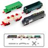 Elektrischer Schienenbahnzug Schienenauto mit Licht Geräuschen Simulation Retro Modellbahnen Klassisches Eisenbahn Güterzug Set für Kinder Geschenke