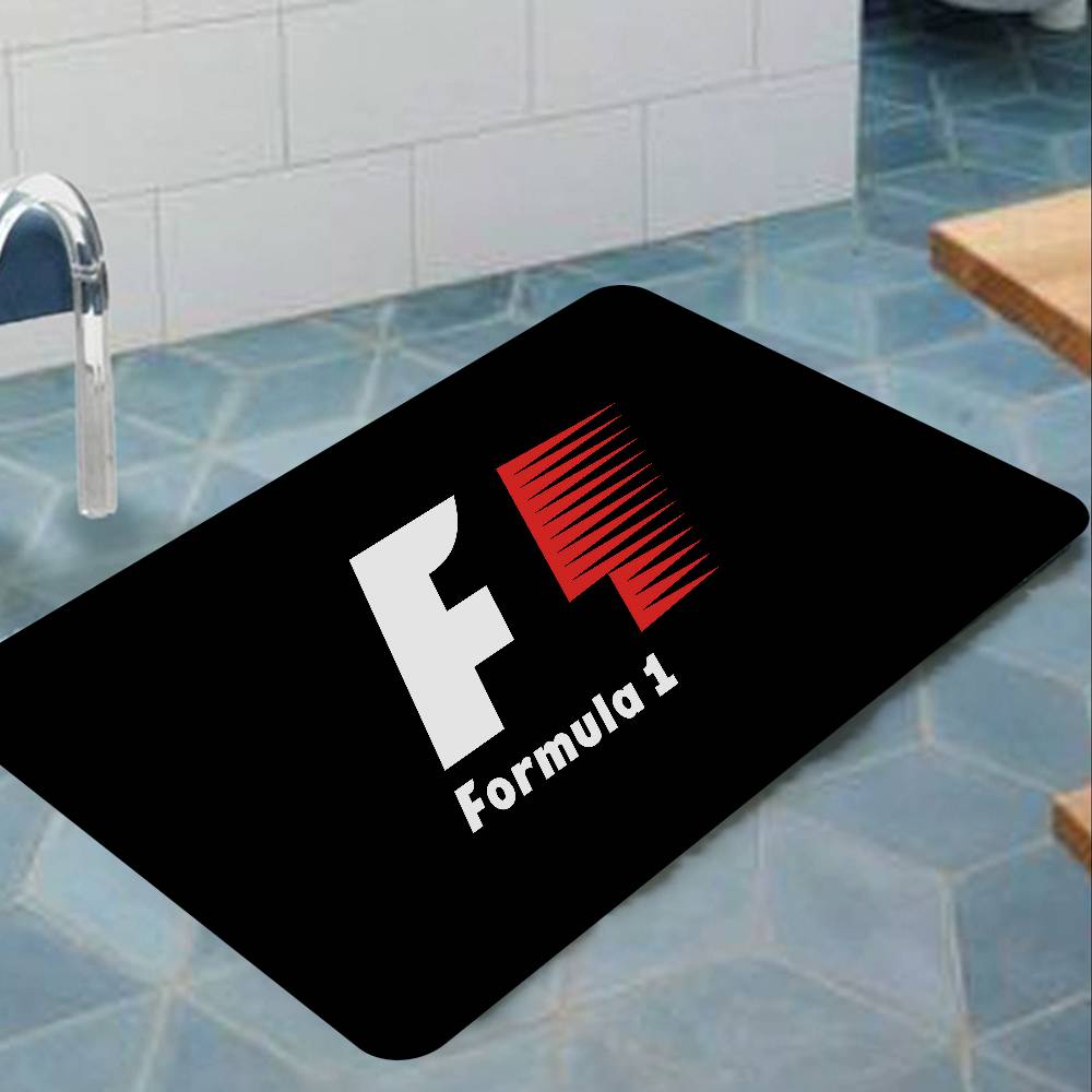F-F1S F-Formula 1 LOGO Floor Mat Anti-slip Absorb Water Long Strip Cushion Bedroon Mat Alfombra