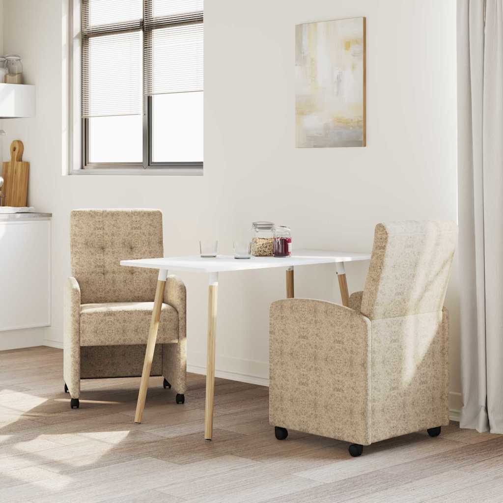Dining Chairs with Casters 2 pcs Light Grey 58 x 67 x 97 cm