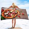 Pizza Print Beach Towel Hamburger Extra Large Pool Towel Adults Soft Cute Cartoon Food Patterns Absorbent Fluffy Beach Towels
