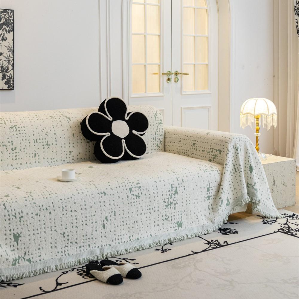 Nordic Throw Blankets for Sofa Bed Single Four Season Plush Sofa Cover Dust Anti-cat Scratch Protection Cover Two-seat Sofa