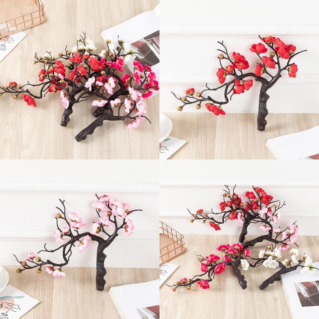 Artificial Flower Bonsai Plum Tree With Silk Flowers For Home Decor And Photography Props