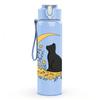 1PC Moon And Black Cat Art 750ml Color Plastic Sports Water Bottle Leakproof Flip Straw Lid Suitable for Sports Office Home Use