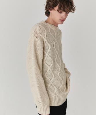 KINETO Mohair Fisherman Sweater_Cream