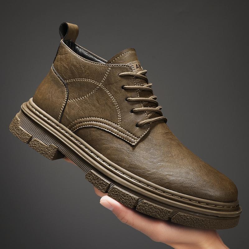 Mode Rutschfeste Freizeitspaziergang Herren Basic Stiefel Heißer Verkauf Schnürstiefeletten Allround Outdoor Wanderschuhe Hoher Schaft Herren Business Botas