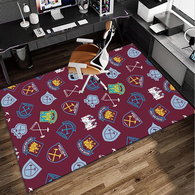 Football Club Emblem Office Rug Chair Mat, Game Carpet, Suitable for Front Door, Bedroom, Living Room, Desk, Holiday Gift