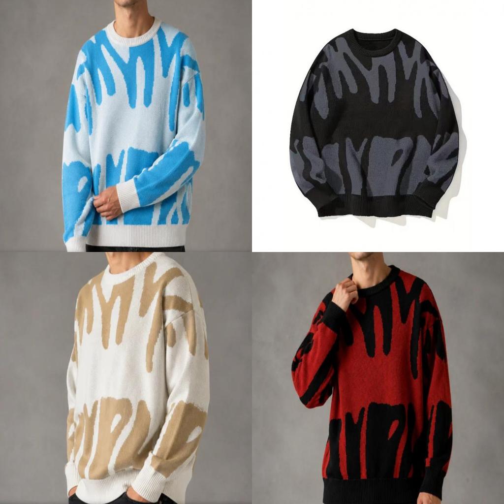 Korean Style Mens Sweater With Jacquard Knit For Casual Spring Fashion